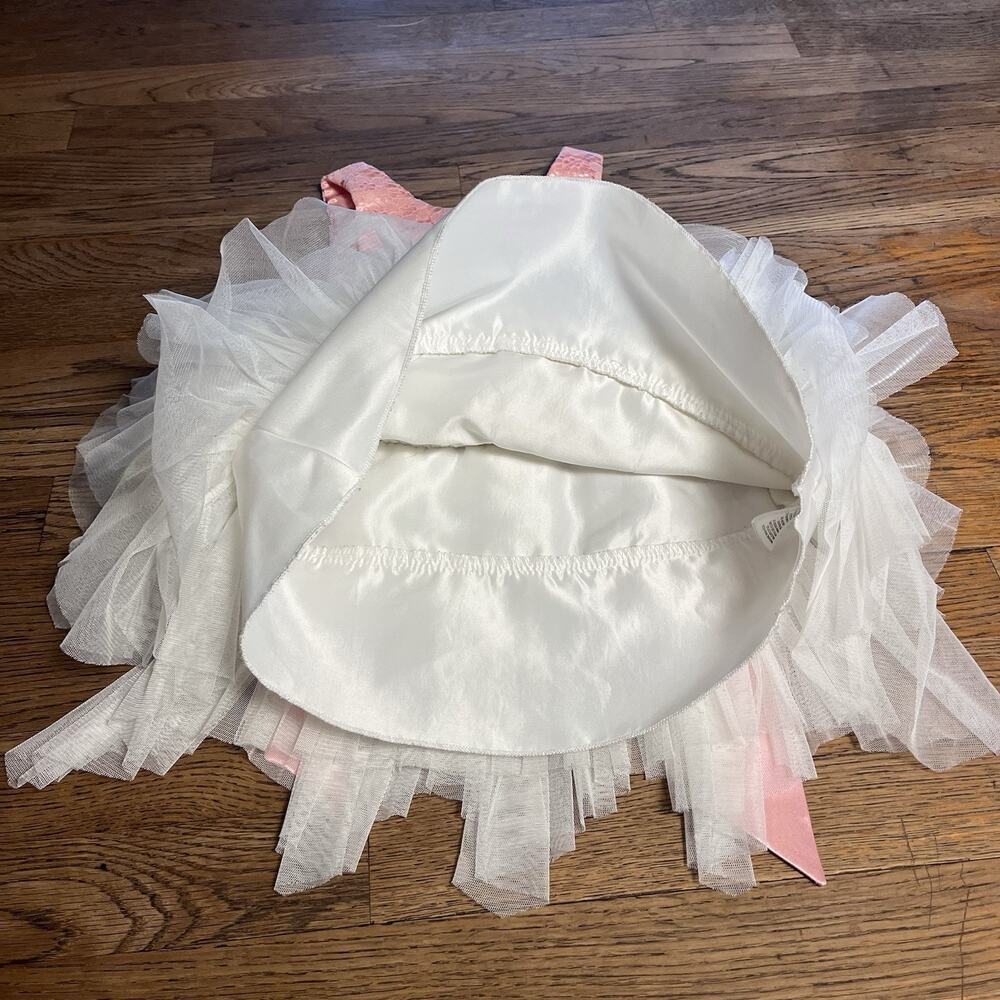 Size 3T Baby Girl Pink White Tulle Dress Jewel Belt Rose Party American Princess - Picture 7 of 16